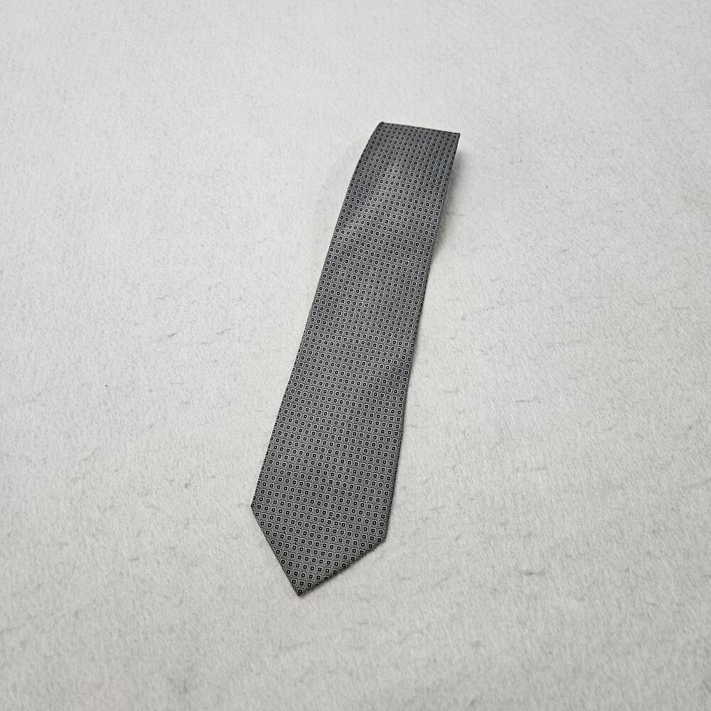 Dimoggio Silk Neck Tie Black White‎ Squares Geometric